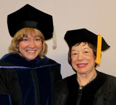 SMWC President Dottie King, Ph.D, with Myra Daniels