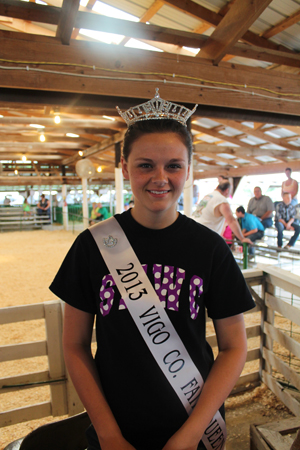 Sarah Hudson, Accounting major and sophomore at SMWC, was crowned Vigo COunty Fair Queen