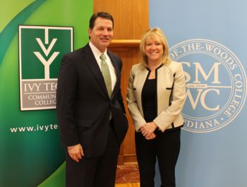 Ivy Tech Community College, Wabash Valley Chancellor Jonathon Weinzapfel and Saint Mary-of-the-Woods College President Dottie King, Ph.D.