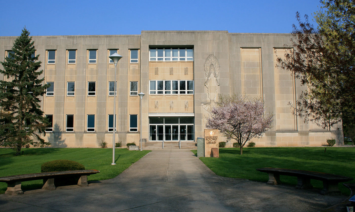Front view of Rooney Library