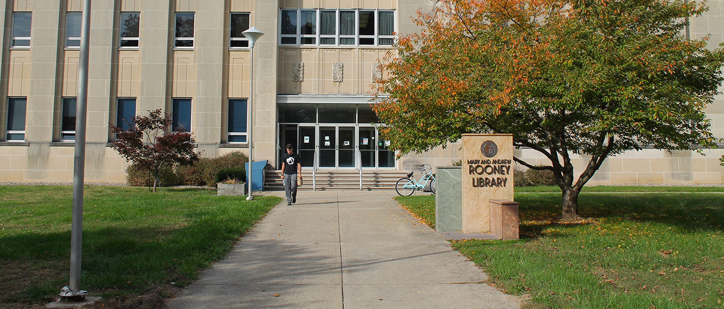 Front view of Rooney Library