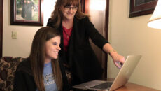 Financial aid officer helping student