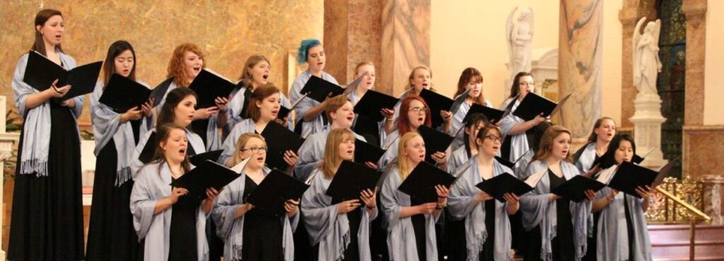Madrigals singing at a concert