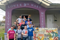 Students outside a museum on the SMWC spring break trip