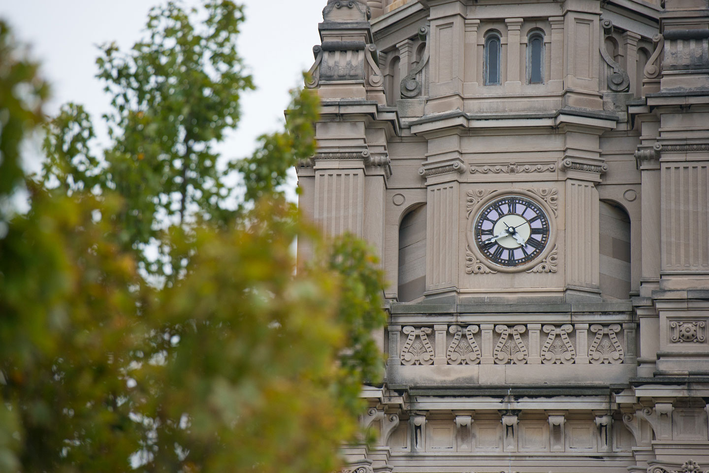 clock on the side of the church