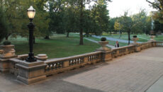student walking in front of Guerin