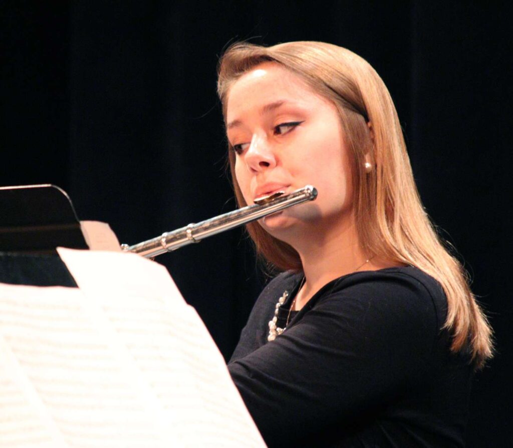 Students playing the flute