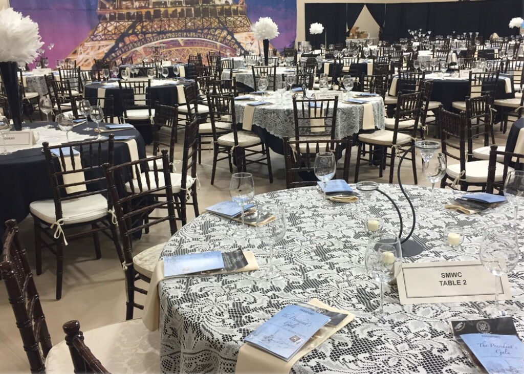The main gym decorated for the President's Gala