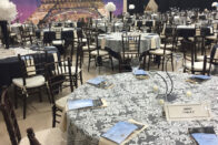 The main gym decorated for the President's Gala