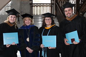 Dottie King with Student Leadership Award Winners