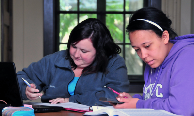 students studying