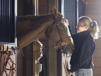 equine student with horse