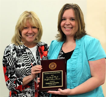 SMWC President Dottie King, Ph.D., with Kim LaComba