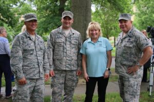 President King stands with a group of representatives from the 181st