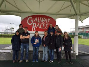 Students in the faculty-led trip to Ireland got a behind-the-scenes look of The Galway Racecourse, the premiere racecourse for Thoroughbred flat racing.