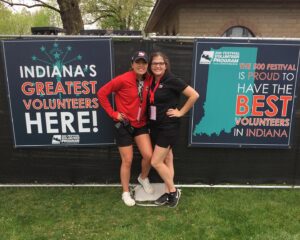 Mace and Miller pose for a photo during the Mini-Marathon