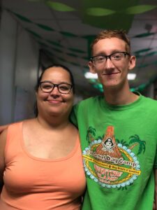 Trindle-Brown smiles for a photo with his mother in Le Fer Hall