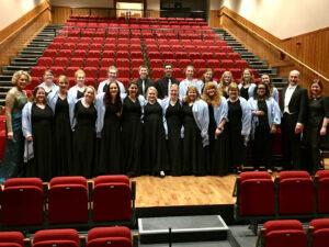 The choir pose for a picture after its performance at the 10th Anniversary Concert for Classical Covies in Westport, County Mayo, Ireland. Other musicians who performed with the group were Anne Marie Gibbons, mezzo soprano, Hugh Francis, tenor and Aoife O'Sullivan, piano. Photo Credit: Karen Larson.