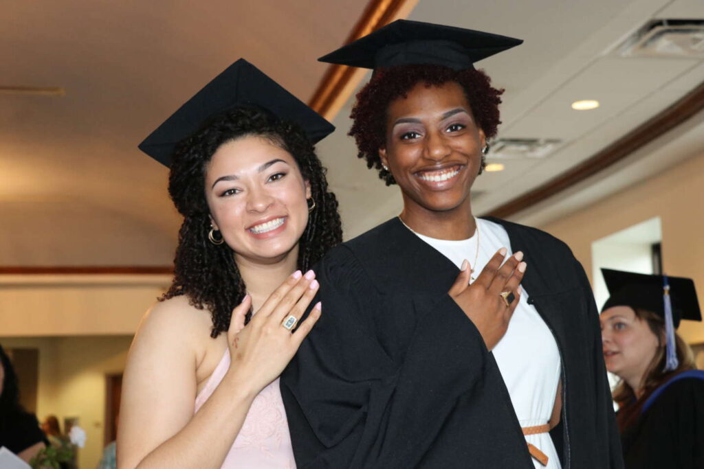 Students show off their rings during the Ring Day reception.