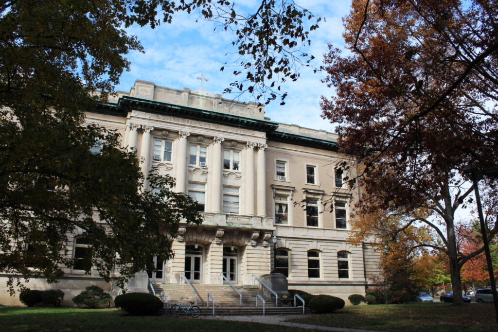 Scenic view of the Conservatory of Music from The Avenue