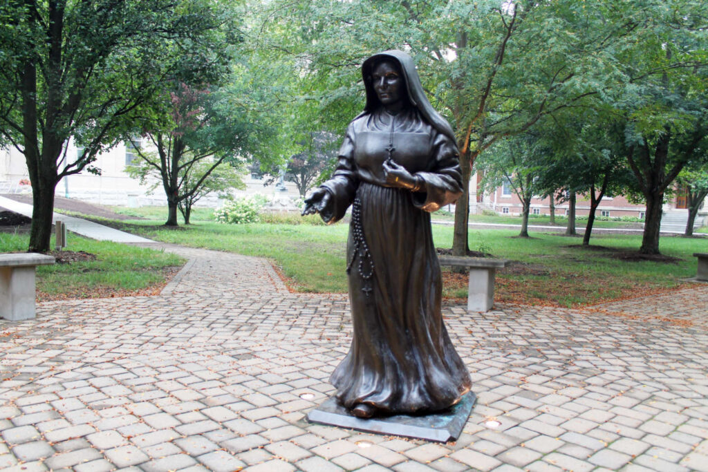The Saint Mother Theodore Guerin Statue.