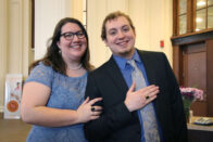 Joel and Beth Yoder pose with their rings at Ring Day 2018