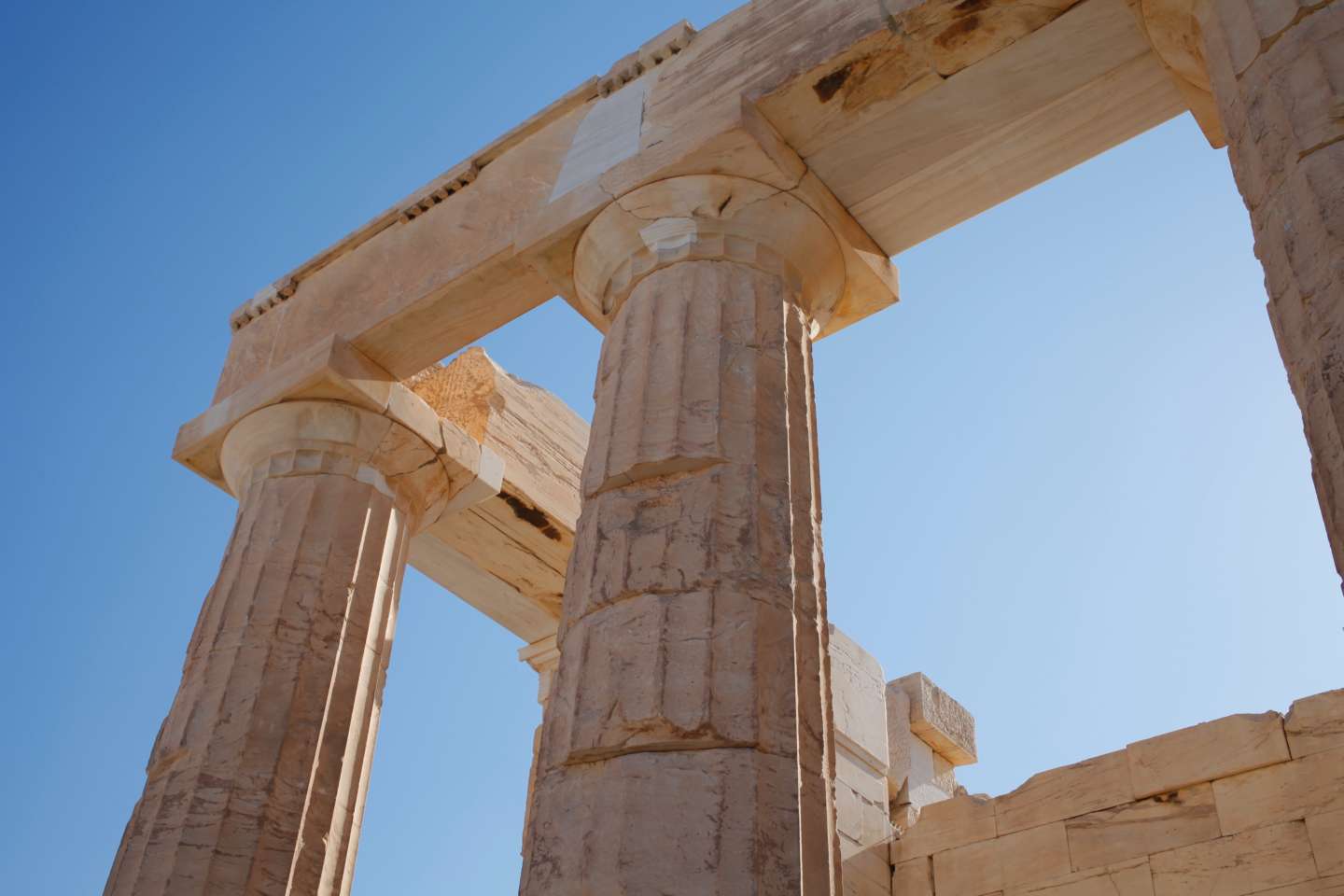 Closeup of Greek columns