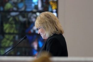 Dottie speaking during the Foundation Day Mass