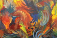 Painting depicting swirling emotions