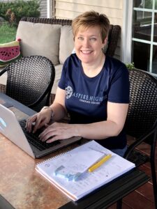 Janet Clark in her home workspace