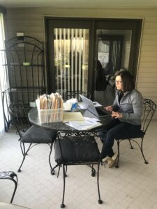 Wendy Walter in her home workspace