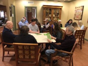 Students visiting with Winfield residents