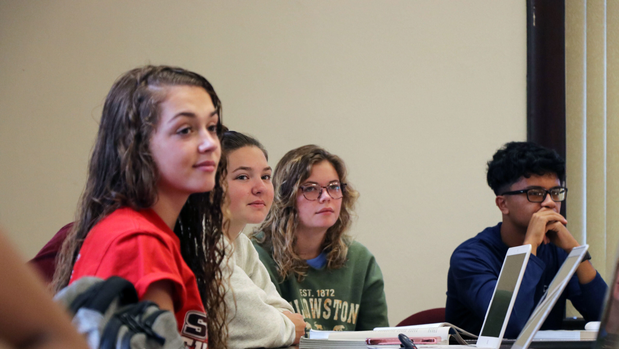 Students attentively listening to lecture