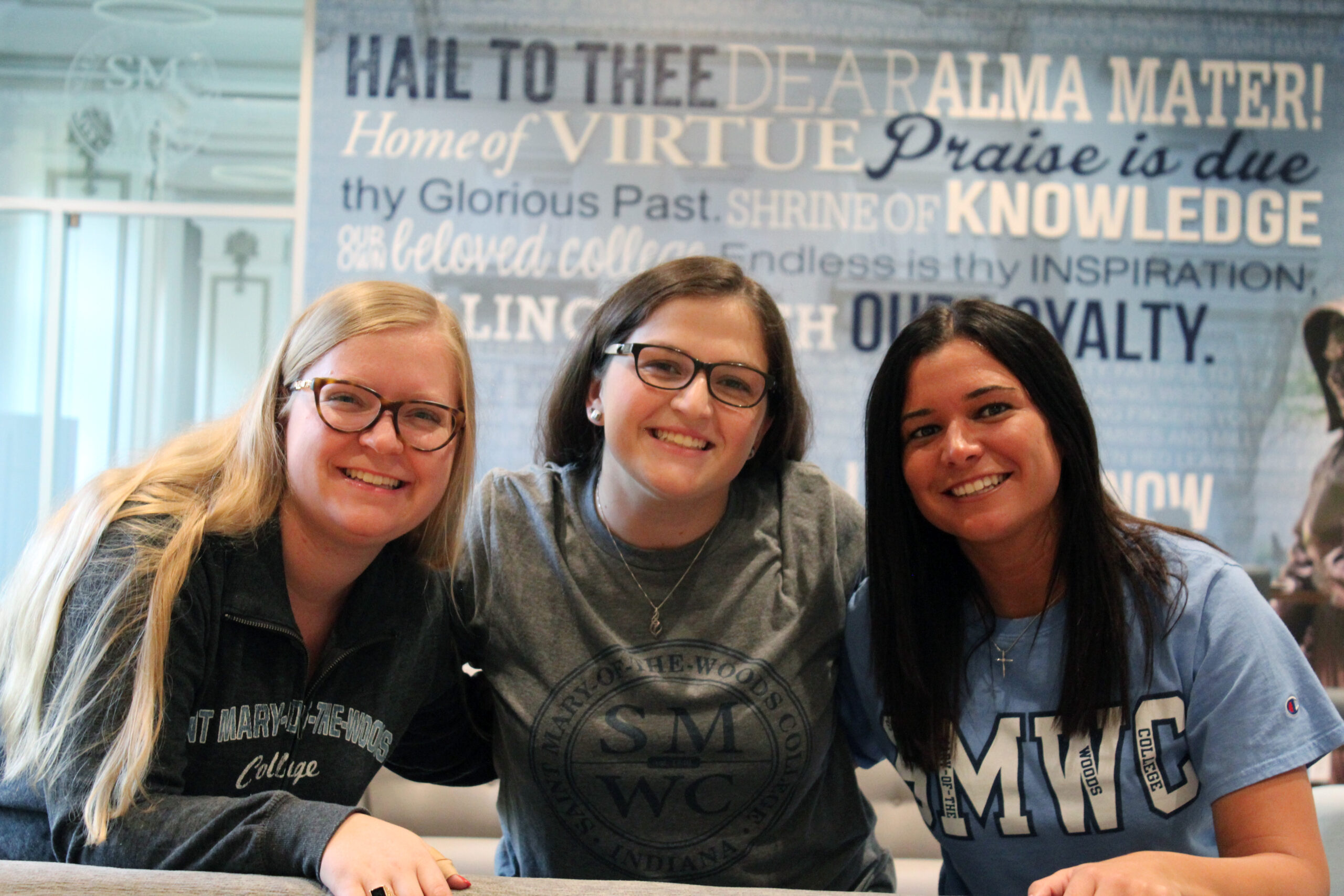 Smiling students sitting in The 1840