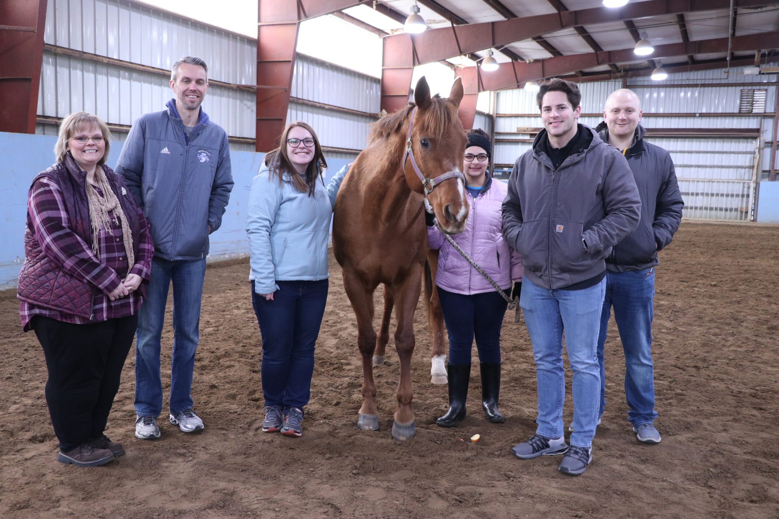 group of WVLI participants with a horse