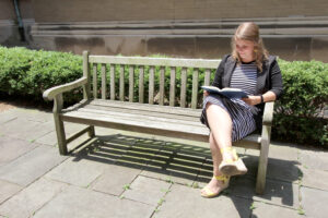 Izzy in the Guerin courtyard