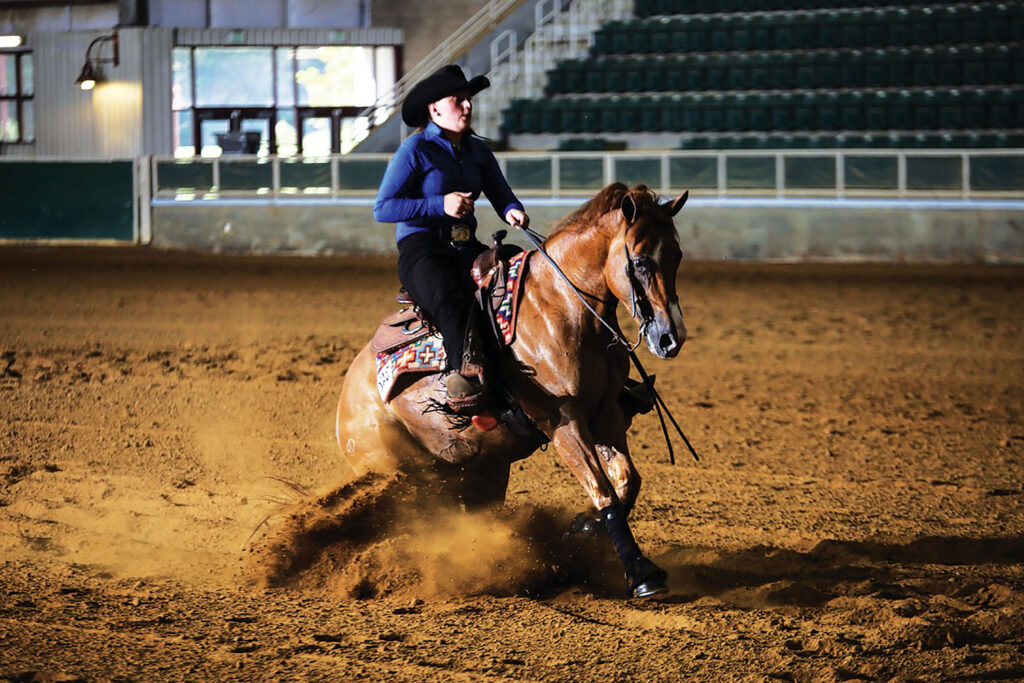 Western rider competing