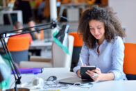 Young woman in office setting