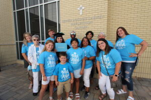 Goddard with her "grad squad" at commencement