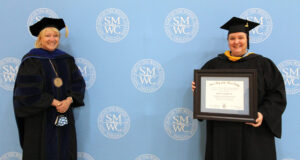 President King and Eckert with the award