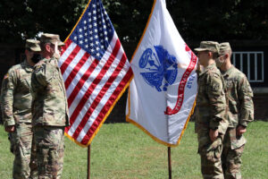 Lt. Col. Schneller swearing in Bales