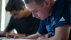 Two students studying