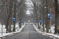 Facebook cover of a snowy avenue