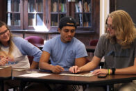 Students working on group project in class