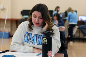 Horsely calling donors at Woods Giving Day