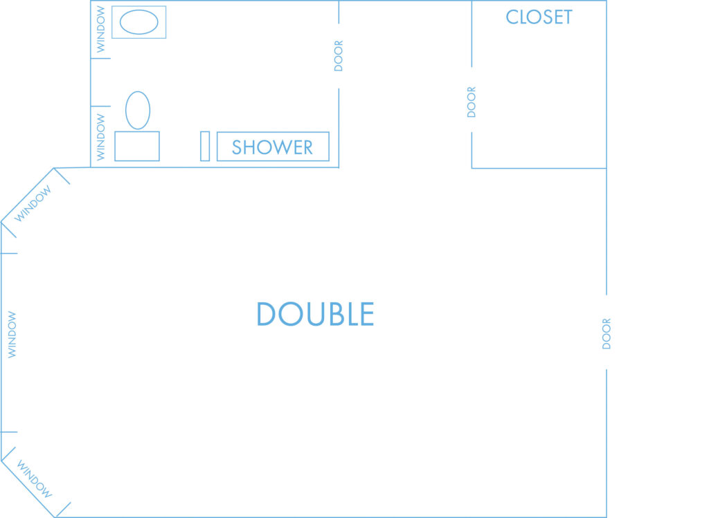 Double layout with private bathroom