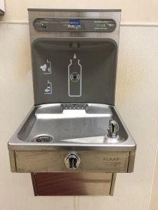 A bottle-filling water fountain at SMWC