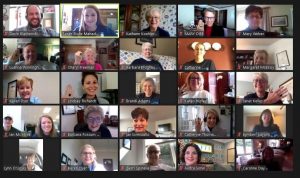Alumni and College staff meet together on Zoom