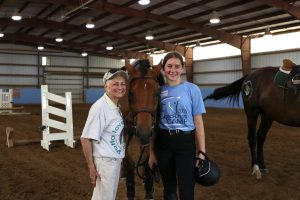 Phyllis Harman and Portia Johns with horse