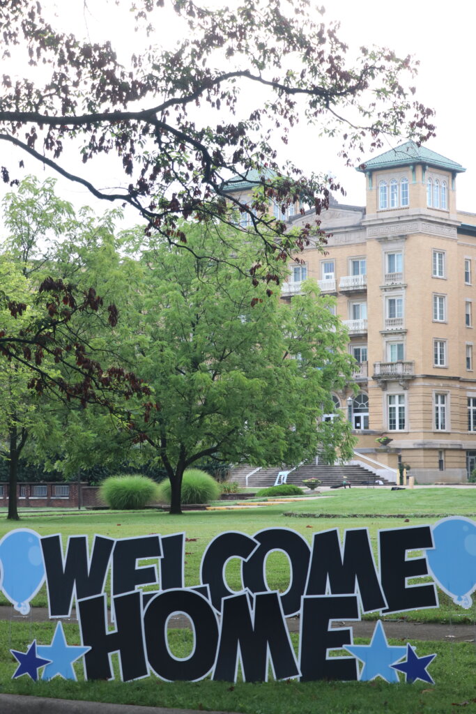 Sign says welcome home